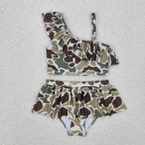 USA S0477--camouflage girls swimsuit