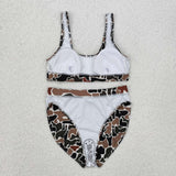 Family Matching Adult Baby girls brown camo swimwear