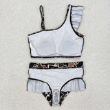 Family Matching Adult Baby girls brown camo swimwear