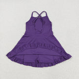 S0554 purple yoga  dress