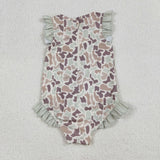 S0595 Baby girls camo floral swimsuit