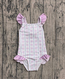 Pre-order sample S0643 Baby girls purple flower  swimsuit