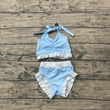 Pre-order S0694 Baby girls blue swimsuit 2pcs