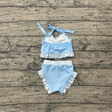 Pre-order S0694 Baby girls blue swimsuit 2pcs