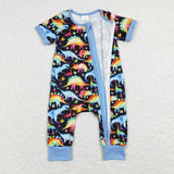 SR0506---short sleeve dinosaur zip sleeper