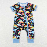 SR0506---short sleeve dinosaur zip sleeper