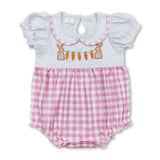 Family Matching Baby girls boys Easter rabbit carrot outfits embroidery