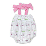 Matching Baby girls pink blue golf car clothing