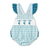 Matching Baby girls boys lineman plaid outfits