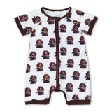 Family Matching Baby girls boys brown hunting dog duck outfits romper