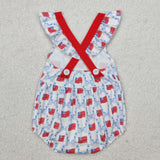 SR2331 Baby girls july fourth romper