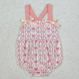 SR2704 Baby girls pink bow romper