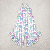 SR2847 baby girls colorful bow Jumpsuit