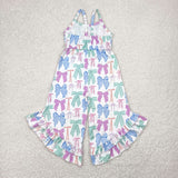 SR2847 baby girls colorful bow Jumpsuit