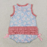 SR2911 Baby girls litter sister bow romper