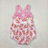 SR2933 Baby girls pink bow Hamburg romper