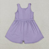 SR3020 baby girls purple sleeveless Jumpsuit  yoga
