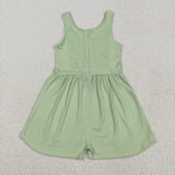 SR3021 baby girls green sleeveless Jumpsuit  yoga