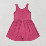 SR3022 baby girls rose sleeveless Jumpsuit  yoga
