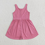 SR3024 baby girls rose sleeveless Jumpsuit yoga