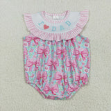 SR3089 baby girl clothes embroidered i love dad  bubble