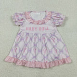 SR3291  baby girls BABY DOLL puff sleeves flower romper