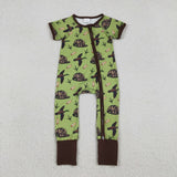 SR3499 hunting duck baby green short sleeve sleeper