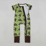 SR3499 hunting duck baby green short sleeve sleeper