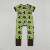 SR3499 hunting duck baby green short sleeve sleeper
