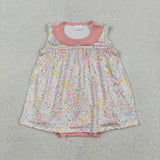 SR3628 baby girls flower sleeveless doll romper