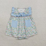 SR3752   baby boy clothes floral print toddler boy summer bubble