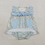 SR3752   baby boy clothes floral print toddler boy summer bubble