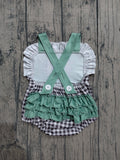 Pre-order SR3866 baby girls farm black checkered romper