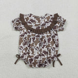 SR3888 embroidered baby girls mama's bestie camo sleeve bow romper