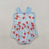 SR3923 baby girls 4th of July blue romper