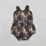 SR3927 baby girls deer hunting sleeveless romper