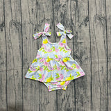 Pre-order SR4135 baby girls watermelon lemon blue stipe romper