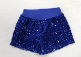 Blue sequined shorts
