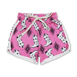USA Wholesale Pink boots aztec western baby girls summer shorts