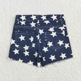 SS0168-- 4th July star jeans shorts jeans