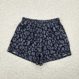 SS0467 baby black leopard shorts yoga