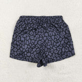 Matching mama & me black  leopard yoga summer shorts