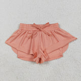 SS0547 baby girls orange shorts milk silk