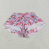 SS0578 boys pink green bow milk silk shorts