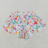 SS0592 girls green orange leopard shorts