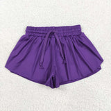 SS0602 girls solid purple shorts yoga