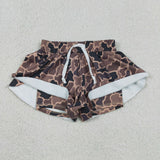 SS0772 baby girls brown camo  shorts yoga