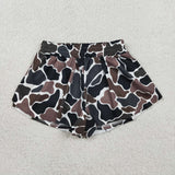 SS0773 baby girls brown camo  shorts yoga