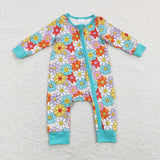 LR0899-- long sleeve flower colorful baby sleeper