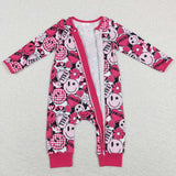 LR0896-- long sleeve smile flower heart baby sleeper